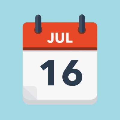 Calendar icon showing 16th July