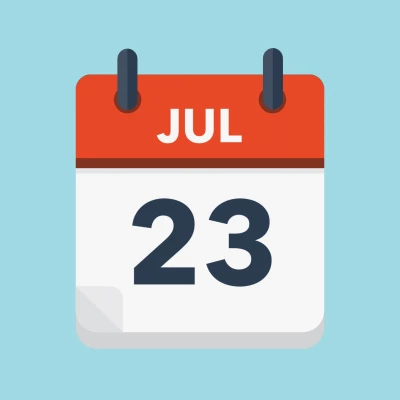 Calendar icon showing 23rd July